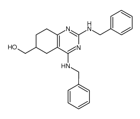 (2,4-bis-benzylamino-5,6,7,8-tetrahydro-quinazolin-6-yl)-methanol结构式