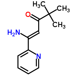 (1Z)-1-Amino-4,4-dimethyl-1-(2-pyridinyl)-1-penten-3-one结构式