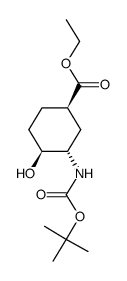 (1R,3S,4S)-3-((叔丁氧基羰基)氨基)-4-羟基环己烷甲酸乙酯结构式