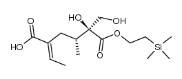 (4R,5S,E)-2-ethylidene-5-hydroxy-5-(hydroxymethyl)-4-methyl-6-oxo-6-(2-(trimethylsilyl)ethoxy)hexanoic acid结构式