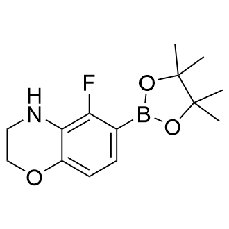 5-氟-6-(4,4,5,5-四甲基-1,3,2-二氧杂硼烷-2-基)-3,4-二氢-2H-苯并[b][1,4]噁嗪结构式