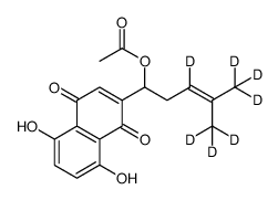 1-(5,8-dihydroxy-1,4-dioxo-1,4-dihydronaphthalen-2-yl)-4-(methyl-d3)pent-3-en-1-yl-3,5,5,5-d4 acetate Structure