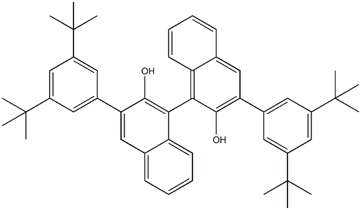 (R)-3,3'-双[3,5-二叔丁基-4-甲氧基苯基]-1,1'-联萘酚结构式