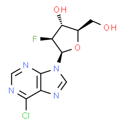 6-Chloropurine-9-beta-D-(2'-deoxy-2'-fluoro)arabino-riboside Structure