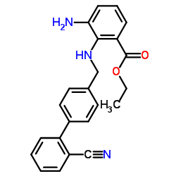 Ethyl 3-amino-2-{[(2'-cyano-4-biphenylyl)methyl]amino}benzoate structure