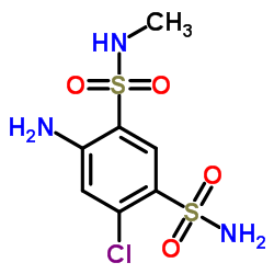 6-Amino-4-chloro-N-methyl-1,3-benzenedisulfonamide结构式