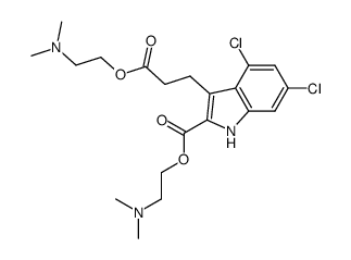 2-dimethylaminoethyl-3-[2-(2-dimethylaminoethoxycarbonyl) -4,6-dichloroindol-3-yl]propionate Structure