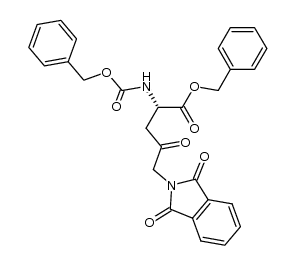benzyl L-2-benzyloxycarbonylamino-4-oxo-5-phthalimidopentanoate结构式