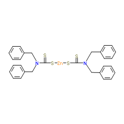 Zinc bis(dibenzylcarbamodithioate) structure