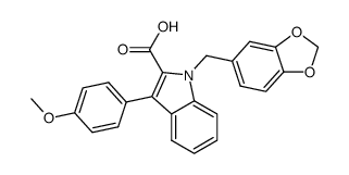 1-(3,4-Methylenedioxybenzyl)-3-(4-methoxyphenyl)indole-2-carboxylic acid Structure