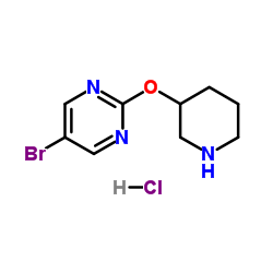 5-Bromo-2-(piperidin-3-yloxy)pyrimidine hydrochloride Structure