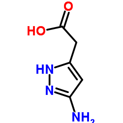 (5-氨基-2H-吡唑-3-基)乙酸结构式