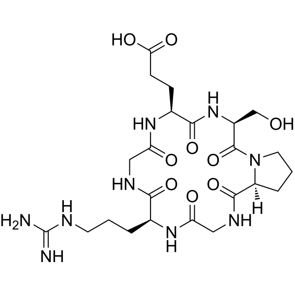 Cyclo(-Gly-Arg-Gly-Glu-Ser-Pro) trifluoroacetate salt结构式