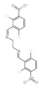 1-(2,6-dichloro-3-nitro-phenyl)-N-[2-[(2,6-dichloro-3-nitro-phenyl)methylideneamino]ethyl]methanimine Structure