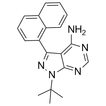 4-氨基-1-叔丁基-3-(1’-萘)吡唑并[3,4-d]嘧啶结构式