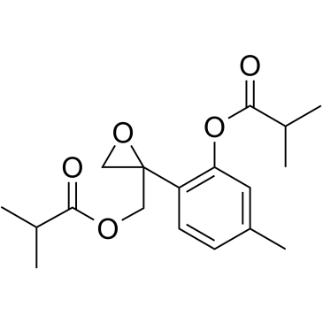 8,9-epoxy-3,10-diisobutyryloxythymol structure