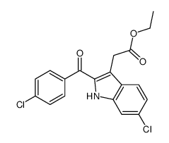 乙基6-氯-2-(4-氯苯甲酰基)吲哚-3-乙酸结构式