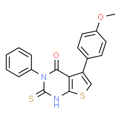 2-Mercapto-5-(4-methoxy-phenyl)-3-phenyl-3H-thieno[2,3-d]pyrimidin-4-one结构式