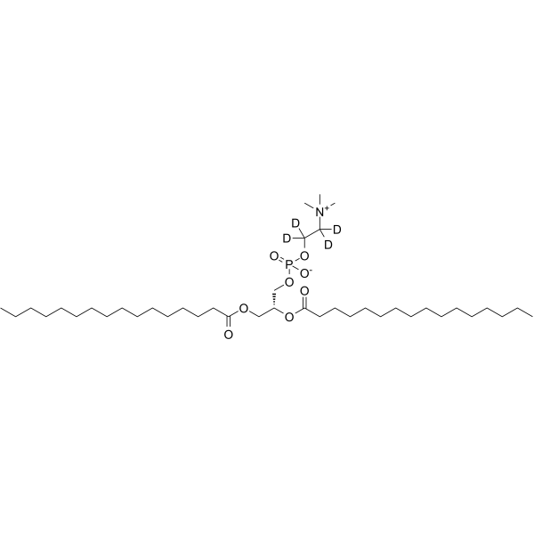 [(2R)-2,3-di(hexadecanoyloxy)propyl] [1,1,2,2-tetradeuterio-2-(trimethylazaniumyl)ethyl] phosphate结构式