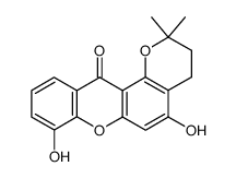 5,8-dihydroxy-2,2-dimethyl-3,4-dihydro-2H-pyrano[2,3-a]xanthen-12-one结构式