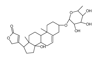 3β-[(6-Deoxy-α-L-mannopyranosyl)oxy]-14-hydroxycarda-5,20(22)-dienolide结构式