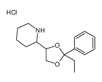 2-(2-ethyl-2-phenyl-1,3-dioxolan-4-yl)piperidin-1-ium,chloride结构式