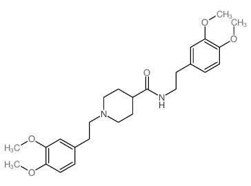N,1-bis[2-(3,4-dimethoxyphenyl)ethyl]piperidine-4-carboxamide结构式