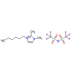 1-己基-2,3-二甲基咪唑双三氟甲磺酰亚胺盐结构式