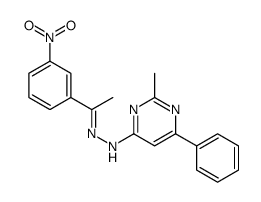 2-methyl-N-[(E)-1-(3-nitrophenyl)ethylideneamino]-6-phenylpyrimidin-4-amine Structure