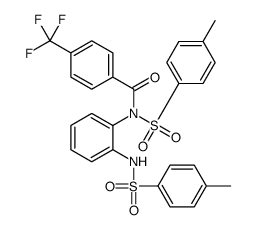 N-(4-methylphenyl)sulfonyl-N-[2-[(4-methylphenyl)sulfonylamino]phenyl]-4-(trifluoromethyl)benzamide结构式