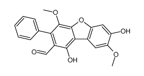 1,7-Dihydroxy-4,8-dimethoxy-3-phenyl-2-dibenzofurancarbaldehyde Structure