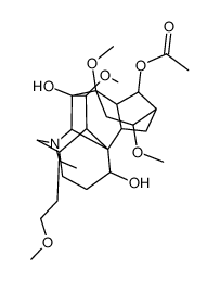 20-Ethyl-1α,6β,8,16β-tetramethoxy-4-(methoxymethyl)aconitane-7,14α-diol 14-acetate structure