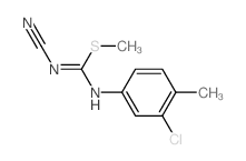 Carbamimidothioicacid, N-(3-chloro-4-methylphenyl)-N'-cyano-, methyl ester结构式