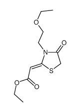 ethyl (2E)-2-[3-(2-ethoxyethyl)-4-oxo-1,3-thiazolidin-2-ylidene]acetate Structure