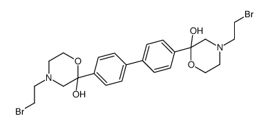 4-(2-bromoethyl)-2-[4-[4-[4-(2-bromoethyl)-2-hydroxymorpholin-2-yl]phenyl]phenyl]morpholin-2-ol Structure