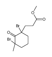 methyl 3-(1,3-dibromo-3-methyl-2-oxocyclohexyl)propanoate结构式