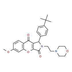 1-(4-tert-butylphenyl)-6-methoxy-2-[2-(4-morpholinyl)ethyl]-1,2-dihydrochromeno[2,3-c]pyrrole-3,9-dione结构式