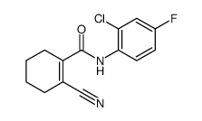 N-(2-chloro-4-fluorophenyl)-2-cyanocyclohexene-1-carboxamide结构式