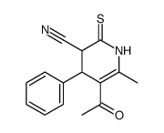 5-acetyl-3-cyano-6-methyl-4-phenyl-1,4-dihydropyridine-2(3H)-thione结构式