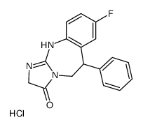8-fluoro-6-phenyl-2,5,6,11-tetrahydroimidazo[2,1-b][1,3]benzodiazepin-3-one,hydrochloride Structure