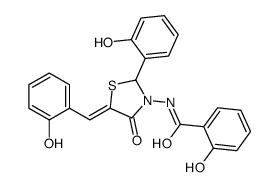 2-hydroxy-N-[(5Z)-2-(2-hydroxyphenyl)-5-[(2-hydroxyphenyl)methylidene]-4-oxo-1,3-thiazolidin-3-yl]benzamide结构式