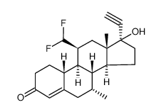 11β-(difluoromethyl)-17-hydroxy-7α-methyl-19-nor-17α-pregn-4-en-3-one结构式