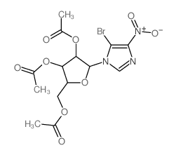 1H-Imidazole,5-bromo-4-nitro-1-(2,3,5-tri-O-acetyl-b-D-ribofuranosyl)-结构式