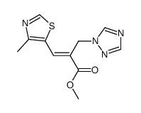 (E)-2-((1H-1,2,4-噻唑-1-基)甲基)-3-(4-甲基噻唑-5-基)丙烯酸甲酯结构式