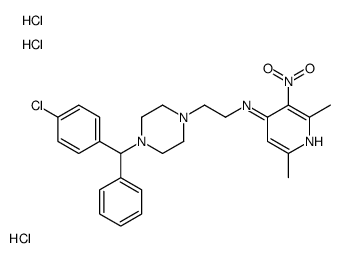 N-[2-[4-[(4-chlorophenyl)-phenylmethyl]piperazin-1-yl]ethyl]-2,6-dimethyl-3-nitropyridin-4-amine,trihydrochloride Structure