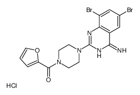 1-(4-Amino-6,8-dibromo-2-quinazolinyl)-4-(2-furanylcarbonyl)piperazine hydrochloride结构式