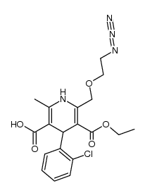 2-(2-azidoethoxy)methyl-5-carboxy-4-(2-chlorophenyl)-3-ethoxycarbonyl-6-methyl-1,4-dihydropyridine结构式