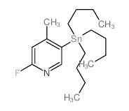 2-Fluoro-4-methyl-5-(tributylstannyl)pyridine structure