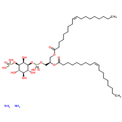 1,2-二油酰基-sn-甘油-3-磷酸-(1'-肌醇-3'-磷酸)(铵盐)结构式
