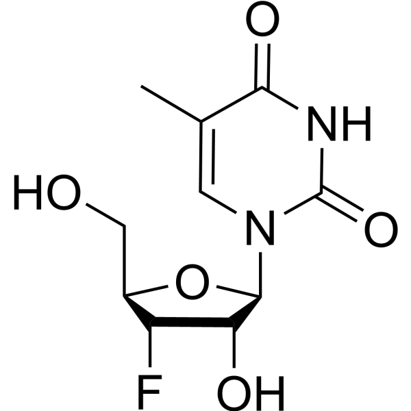 3’-Deoxy-3’-fluoro-5-methyluridine Structure